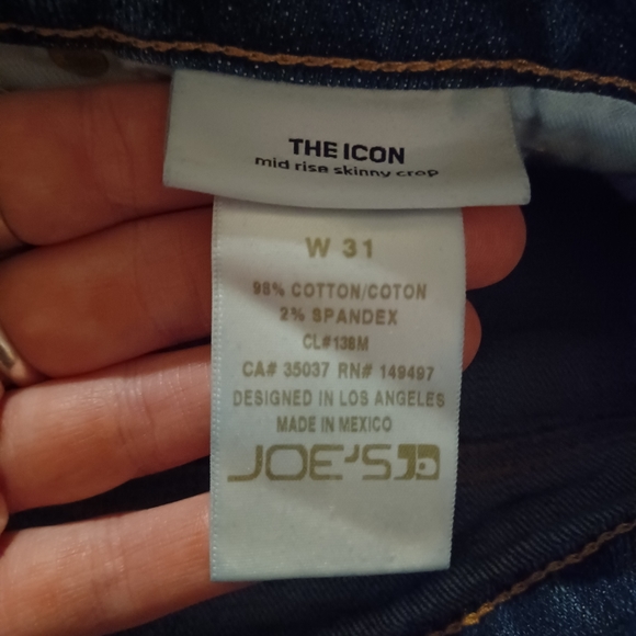 Joe's Jeans The Icon Mid Rise Skinny Crop • Tuxedo Stripe • Size 31 • EUC - Picture 9 of 11